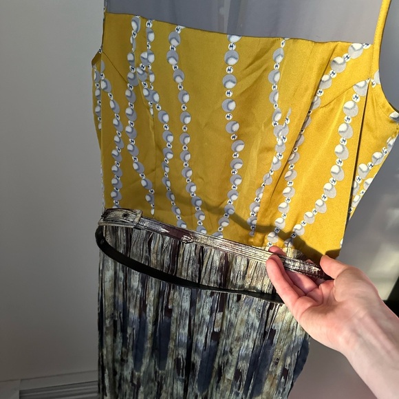 BCBGMaxAzria Yellow and Gray Fringe Mini Dress - Picture 2 of 8